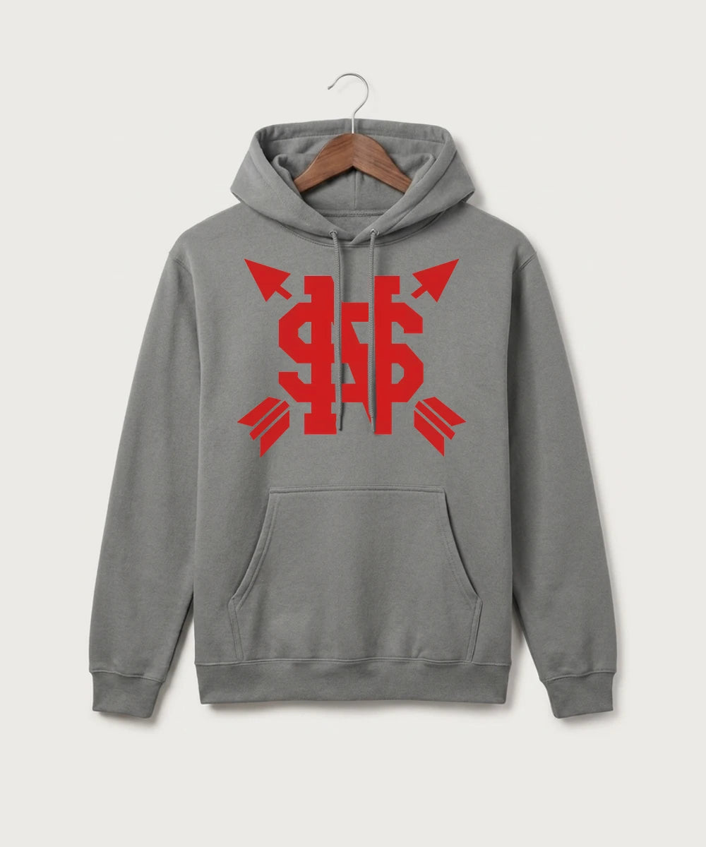 Lancer Archer Club Archery Team Store - Medium Grey Port & Co Core Fleece Pullover Hooded Sweatshirt. PC78H