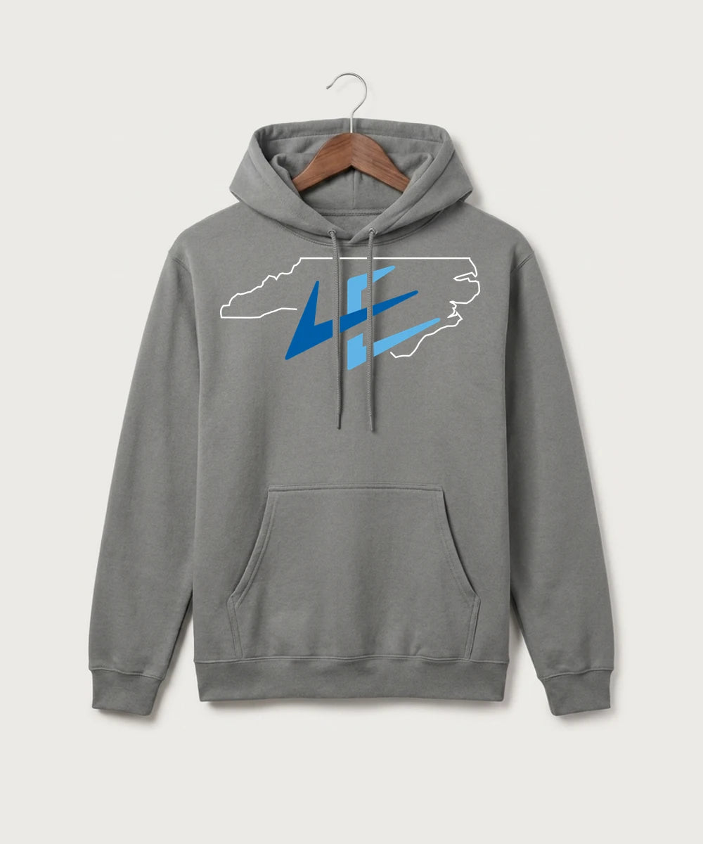 Leading Edge North Carolina Team Store - Medium Grey Port & Co Core Fleece Pullover Hooded Sweatshirt. PC78H