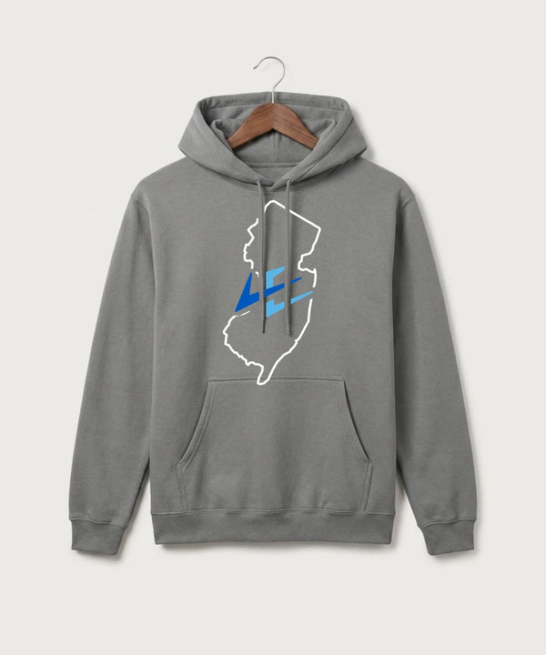 Leading Edge New Jersey Team Store - Medium Grey Port & Co Core Fleece Pullover Hooded Sweatshirt. PC78H