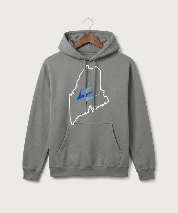 Leading Edge Maine Team Store - Medium Grey Port & Co Core Fleece Pullover Hooded Sweatshirt. PC78H