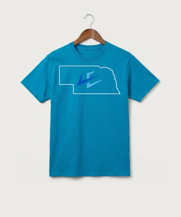 Leading Edge Nebraska Team Store - Sapphire Port & Co Core Cotton Tee. PC54