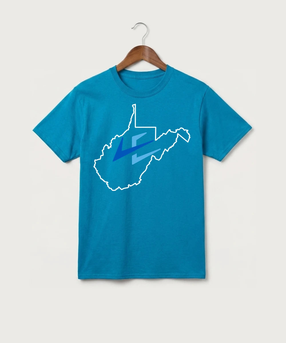 Leading Edge West Virginia Team Store - Sapphire Port & Co Core Cotton Tee. PC54