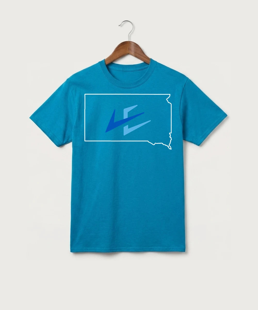 Leading Edge South Dakota Team Store - Sapphire Port & Co Core Cotton Tee. PC54