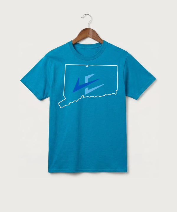Leading Edge Connecticut Team Store - Sapphire Port & Co Core Cotton Tee. PC54