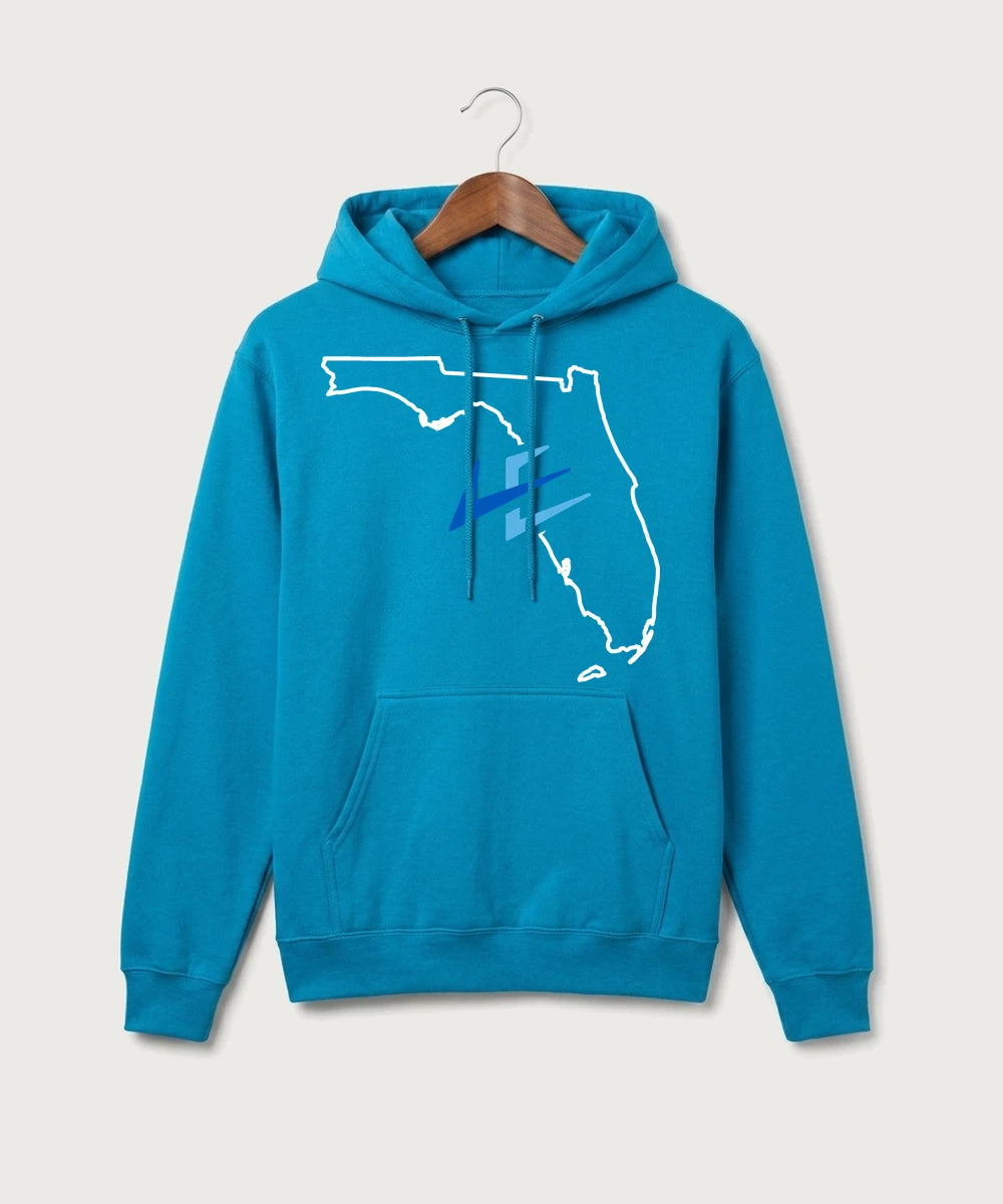 Leading Edge Florida Team Store - Sapphire Port & Co Core Fleece Pullover Hooded Sweatshirt. PC78H