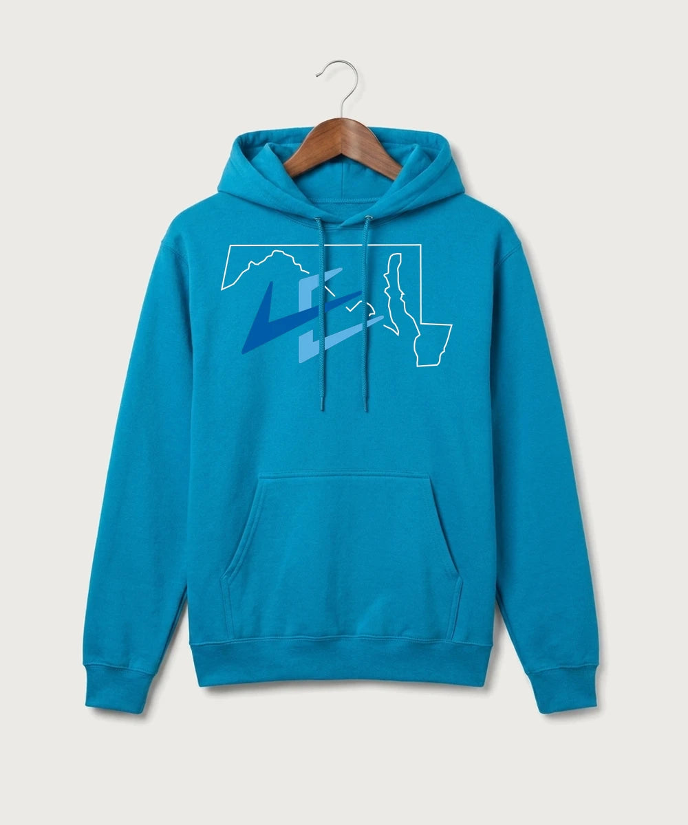 Leading Edge Maryland Team Store - Sapphire Port & Co Core Fleece Pullover Hooded Sweatshirt. PC78H