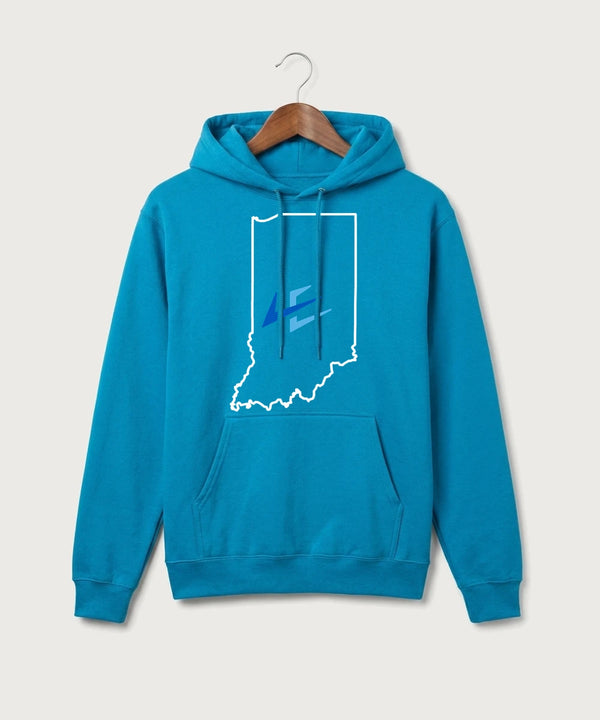 Leading Edge Indiana Team Store - Sapphire Port & Co Core Fleece Pullover Hooded Sweatshirt. PC78H