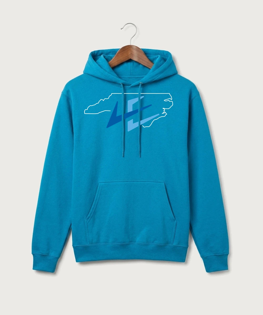 Leading Edge North Carolina Team Store - Sapphire Port & Co Core Fleece Pullover Hooded Sweatshirt. PC78H