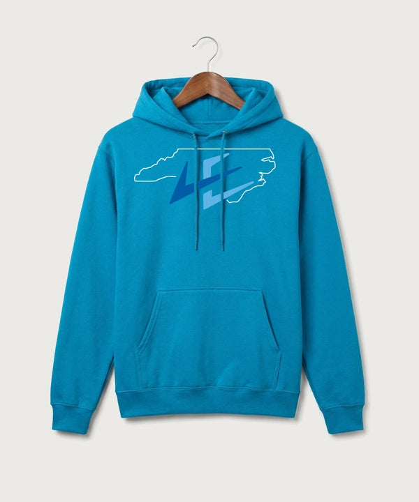 Leading Edge North Carolina Team Store - Sapphire Port & Co Core Fleece Pullover Hooded Sweatshirt. PC78H