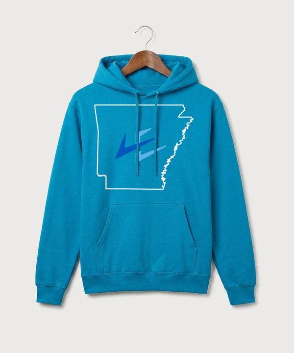 Leading Edge Arkansas Team Store - Sapphire Port & Co Core Fleece Pullover Hooded Sweatshirt. PC78H