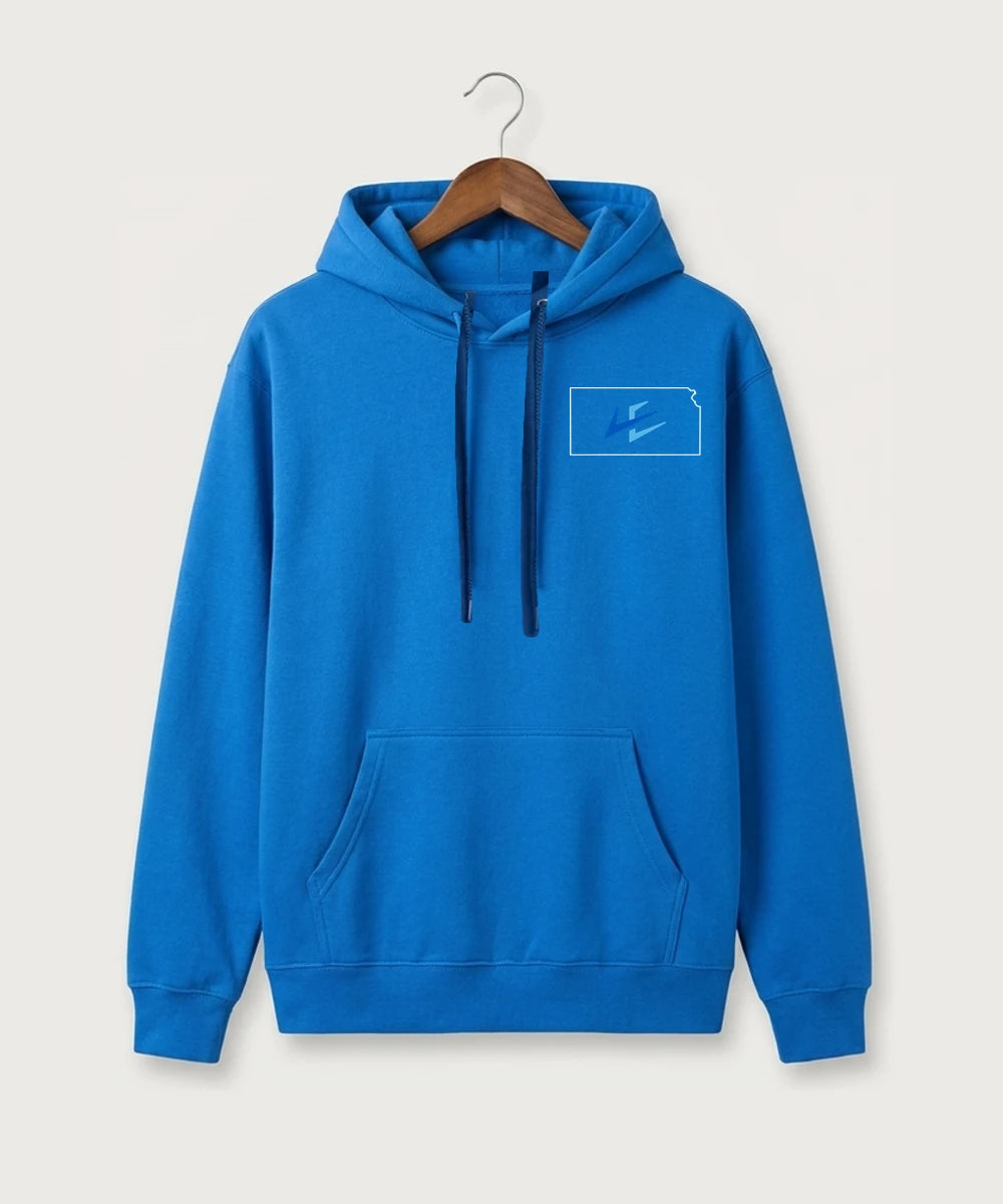 Leading Edge Kansas Team Store - True Royal Hoodie Value - Left Chest