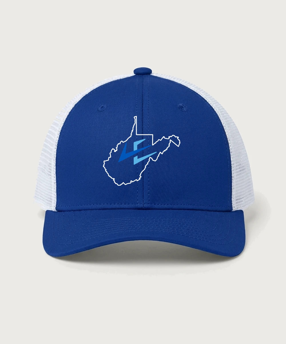 Leading Edge West Virginia Team Store - True Royal/ White Sport-Tek Club Trucker Cap STC46