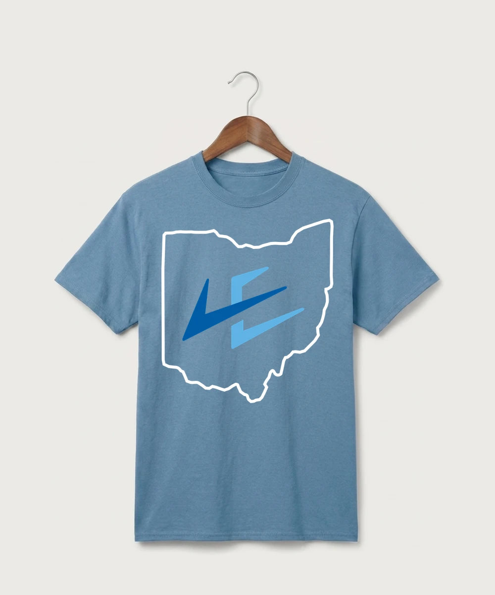 Leading Edge Ohio Team Store - Tundra Blue Port & Co Core Cotton Tee. PC54