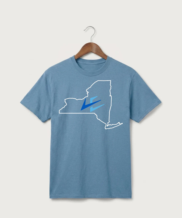 Leading Edge New York Team Store - Tundra Blue Port & Co Core Cotton Tee. PC54