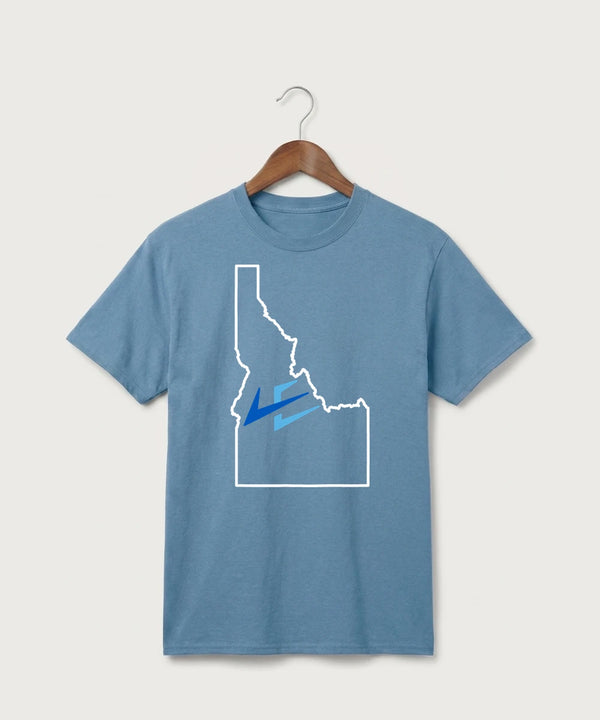 Leading Edge Idaho Team Store - Tundra Blue Port & Co Core Cotton Tee. PC54