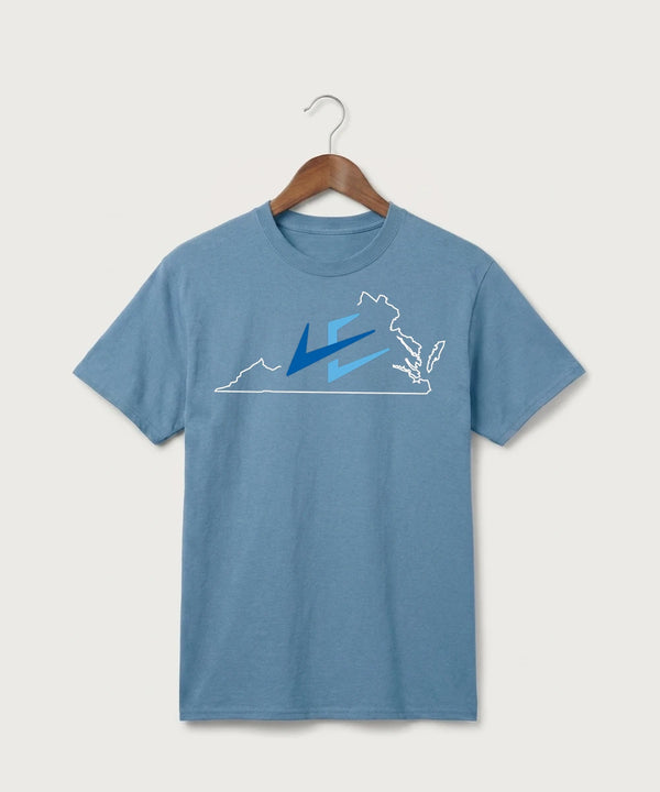 Leading Edge Virginia Team Store - Tundra Blue Port & Co Core Cotton Tee. PC54
