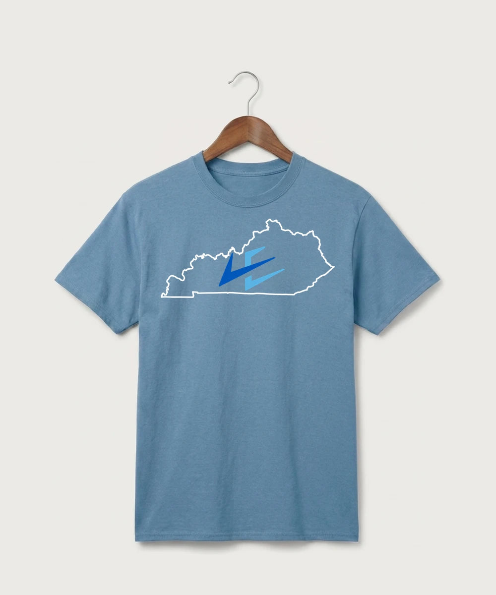 Leading Edge Kentucky Team Store - Tundra Blue Port & Co Core Cotton Tee. PC54