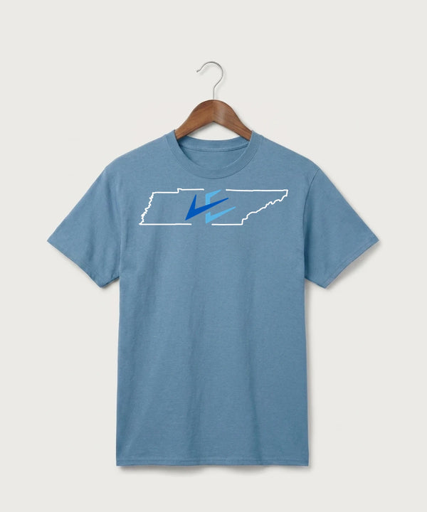 Leading Edge Tennessee Team Store - Tundra Blue Port & Co Core Cotton Tee. PC54