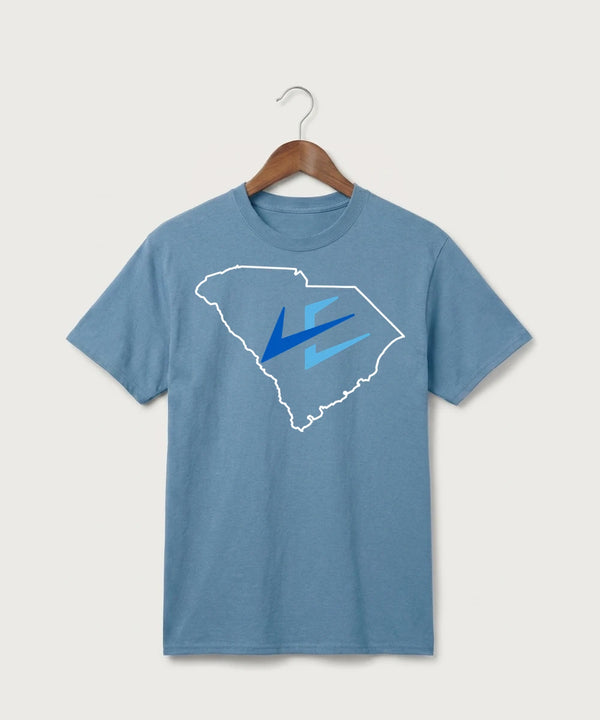 Leading Edge South Carolina Team Store - Tundra Blue Port & Co Core Cotton Tee. PC54