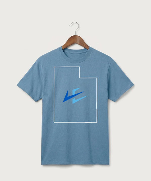Leading Edge Utah Team Store - Tundra Blue Port & Co Core Cotton Tee. PC54