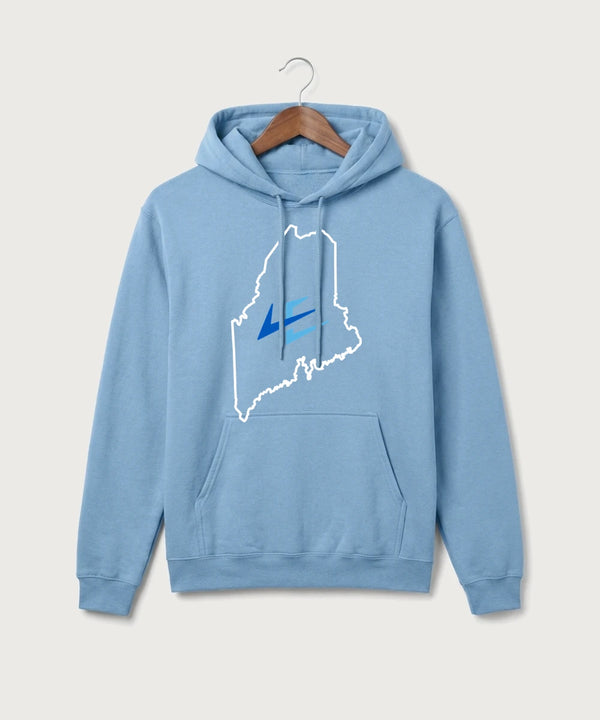 Leading Edge Maine Team Store - Tundra Blue Port & Co Core Fleece Pullover Hooded Sweatshirt. PC78H