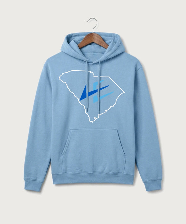 Leading Edge South Carolina Team Store - Tundra Blue Port & Co Core Fleece Pullover Hooded Sweatshirt. PC78H