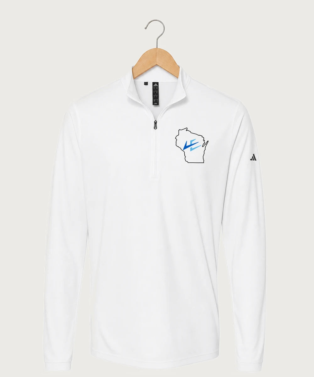 Leading Edge Wisconsin Team Store - White Men's Ultimate365 Lightweight Quarter-Zip Pullover