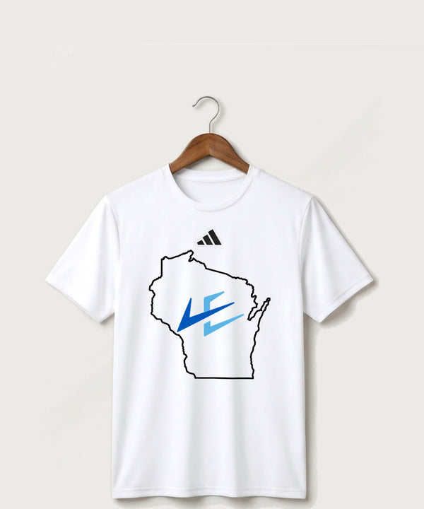 Leading Edge Wisconsin Team Store - White/ Black Men's Pregame T-Shirt