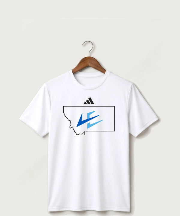 Leading Edge Montana Team Store - White/ Black Men's Pregame T-Shirt