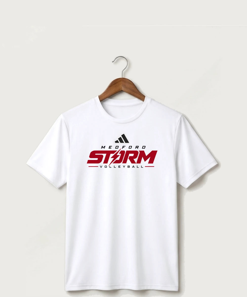 Medford Storm High School Volleyball Team Store - White/ Black Men's Pregame T-Shirt