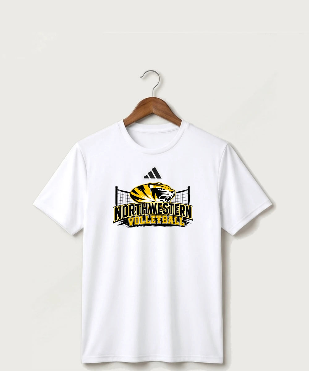Northwestern Volleyball - White/ Black Men's Pregame T-Shirt