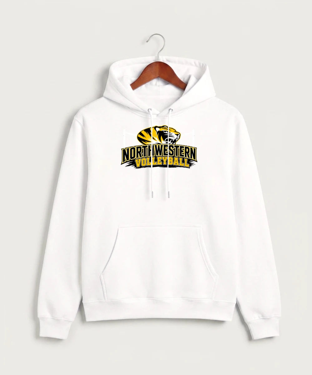 Northwestern Volleyball - White Hoodie Value - Full Front