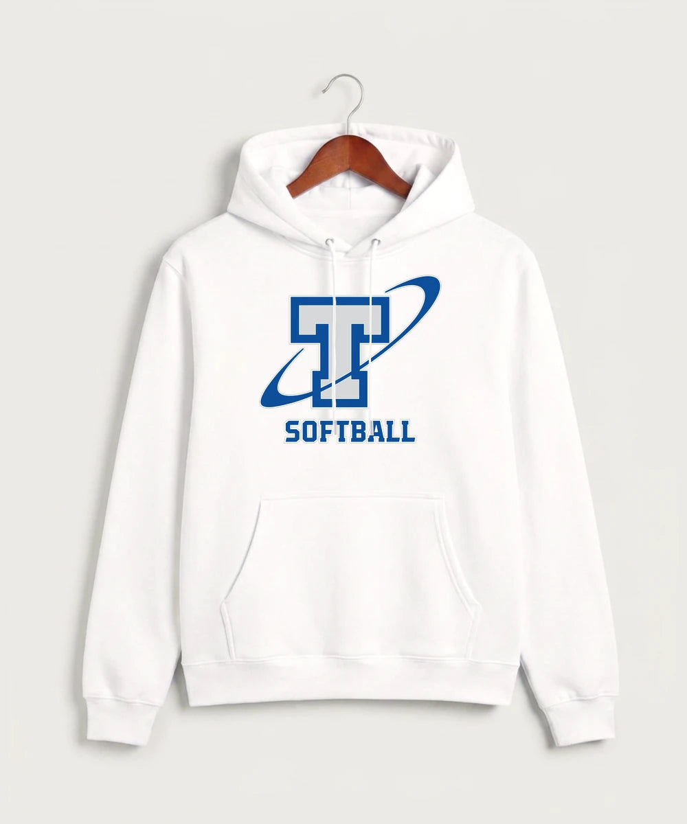 Papillion La Vista South Titan Softball Team Store - White Hoodie Value - Full Front