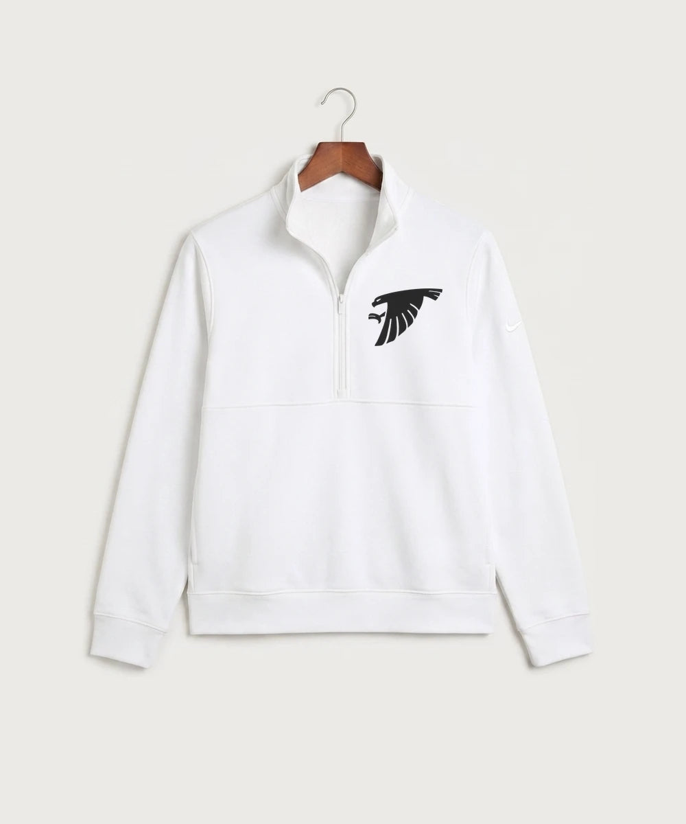 Sauk Valley Community College Basketball Team Store - White Nike Club Fleece Sleeve Swoosh 1/2-Zip NKDX6718