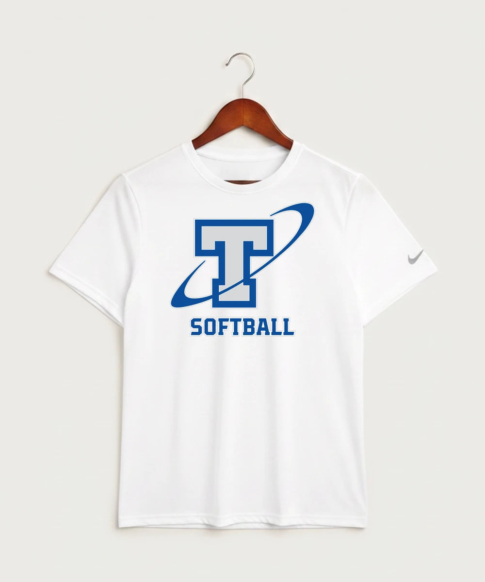 Papillion La Vista South Titan Softball Team Store - White Nike Swoosh Sleeve rLegend Tee NKDX8730