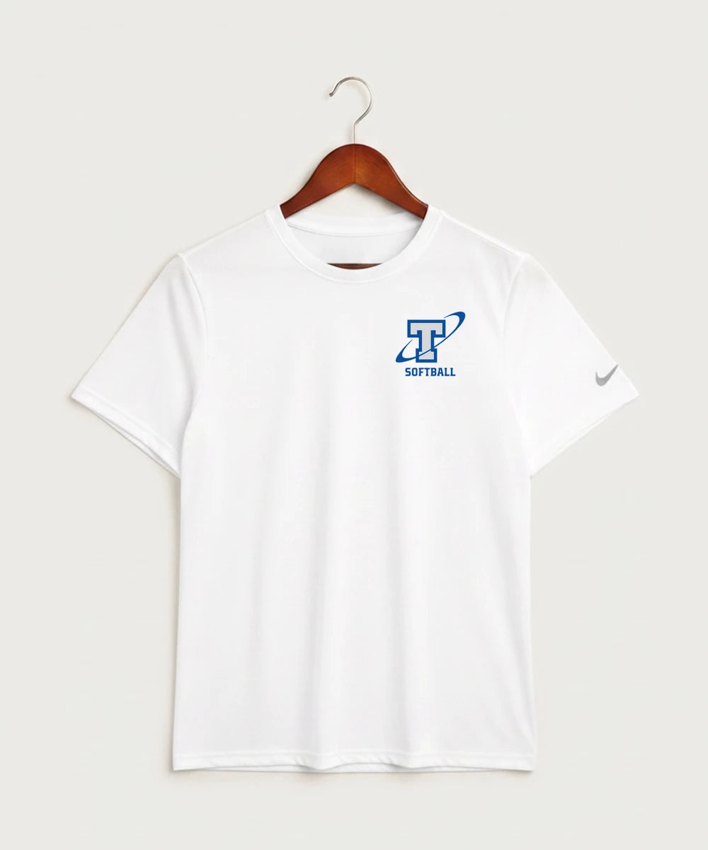 Papillion La Vista South Titan Softball Team Store - White Nike Swoosh Sleeve rLegend Tee NKDX8730