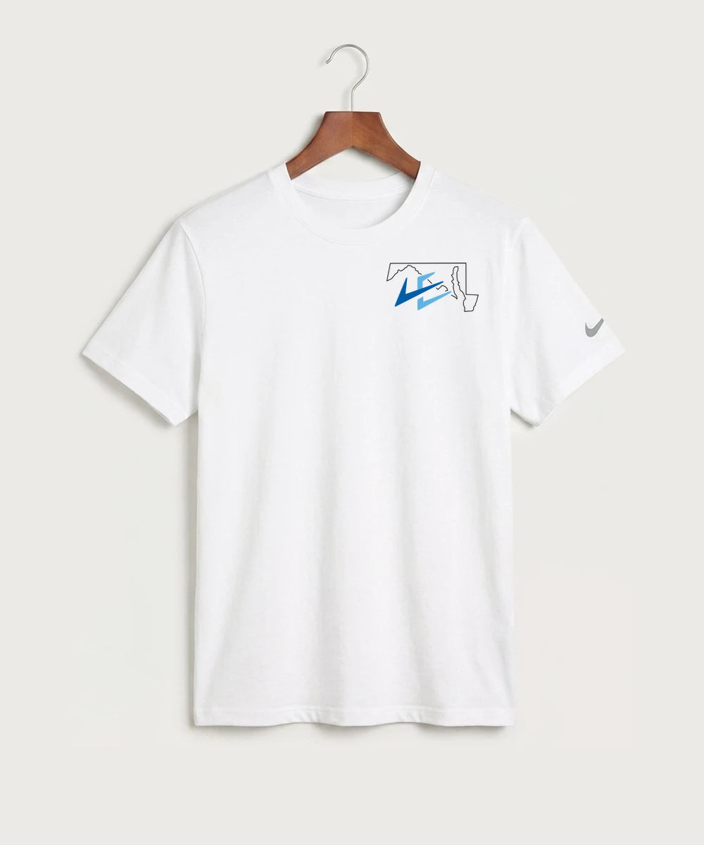 Leading Edge Maryland Team Store - White Nike Swoosh Sleeve rLegend Tee NKDX8730