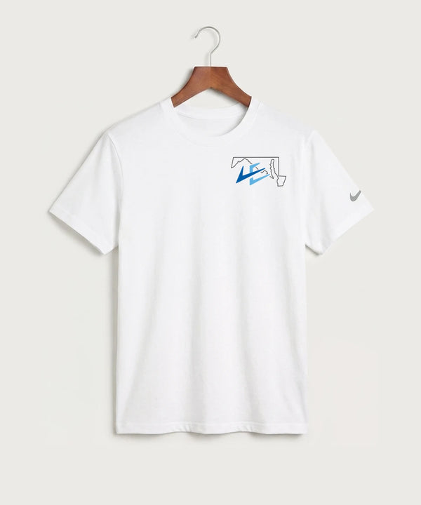 Leading Edge Maryland Team Store - White Nike Swoosh Sleeve rLegend Tee NKDX8730
