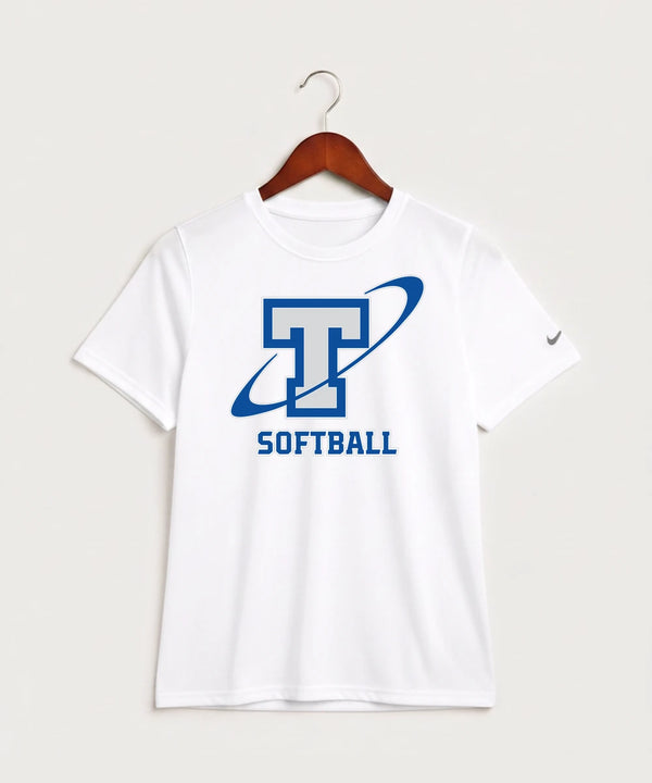 Papillion La Vista South Titan Softball Team Store - White Nike Youth Swoosh Sleeve rLegend Tee NKDX8787