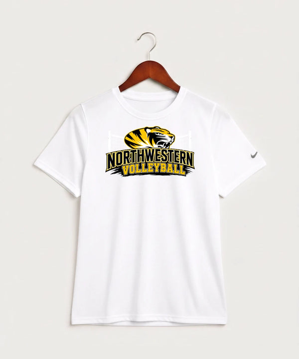 Northwestern Volleyball - White Nike Youth Swoosh Sleeve rLegend Tee NKDX8787