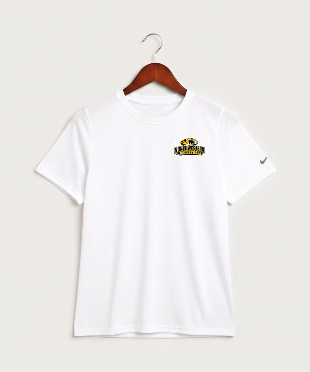 Northwestern Volleyball - White Nike Youth Swoosh Sleeve rLegend Tee NKDX8787
