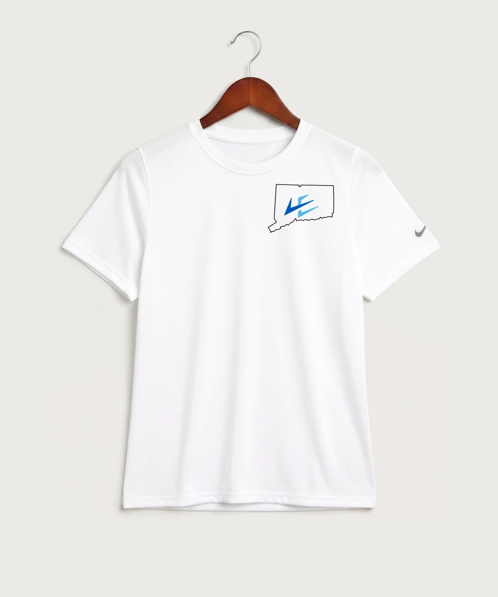 Leading Edge Connecticut Team Store - White Nike Youth Swoosh Sleeve rLegend Tee NKDX8787