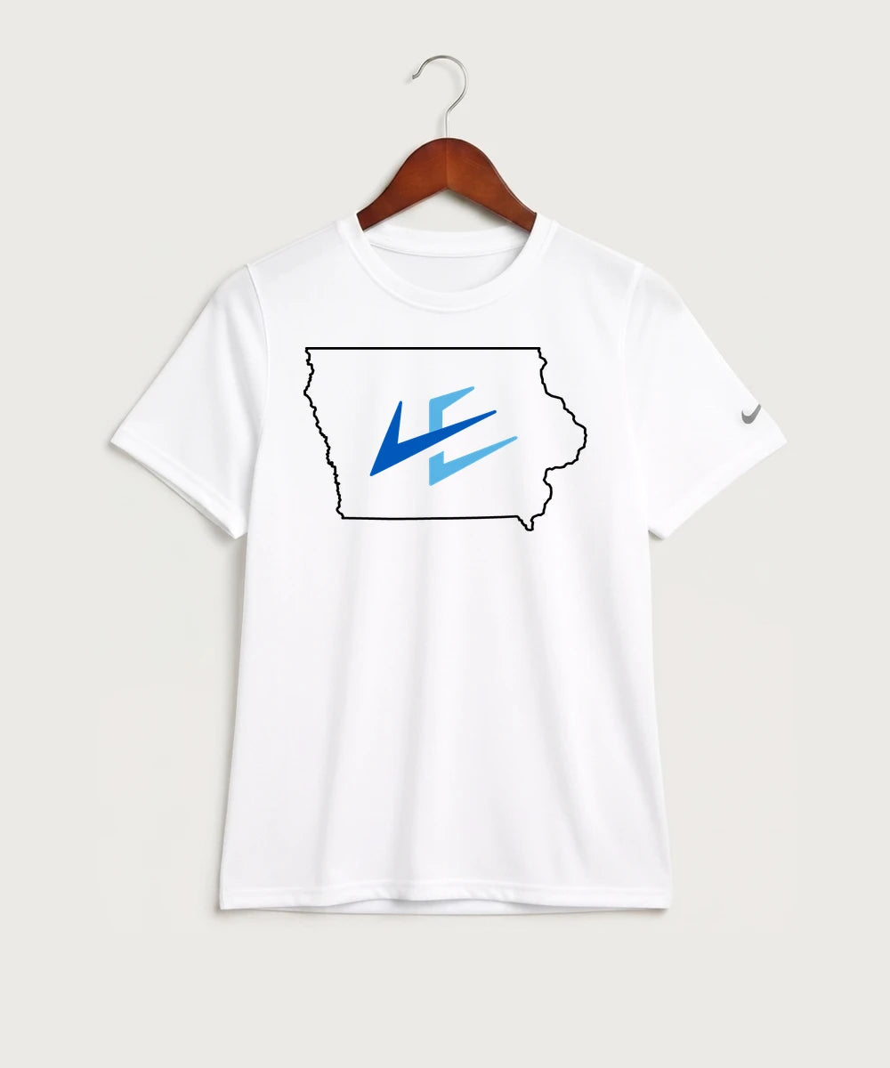 Leading Edge Iowa Team Store - White Nike Youth Swoosh Sleeve rLegend Tee NKDX8787
