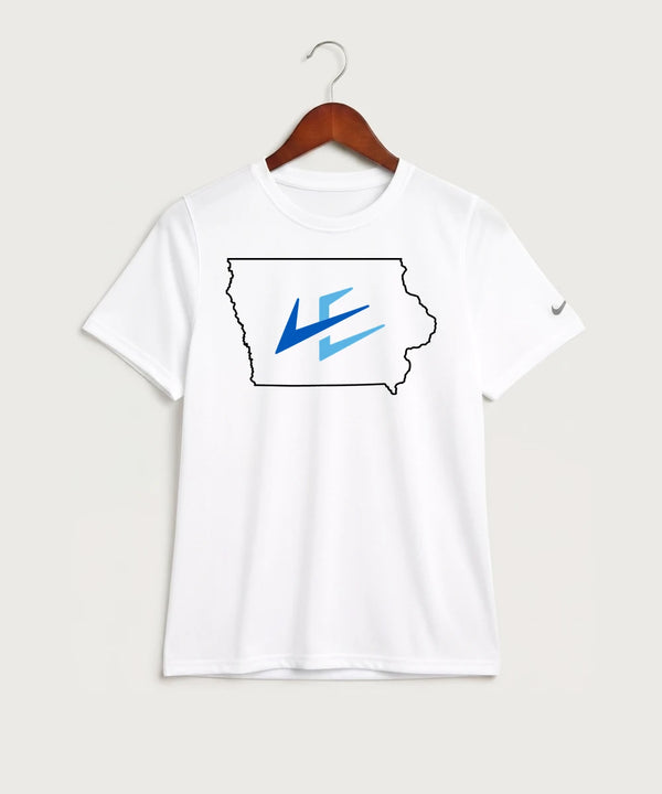Leading Edge Iowa Team Store - White Nike Youth Swoosh Sleeve rLegend Tee NKDX8787