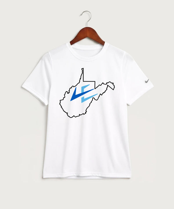 Leading Edge West Virginia Team Store - White Nike Youth Swoosh Sleeve rLegend Tee NKDX8787