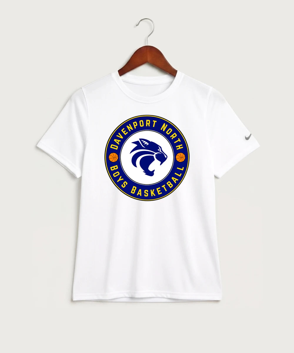 Davenport North High School Basketball Team Store - White Nike Youth Swoosh Sleeve rLegend Tee NKDX8787