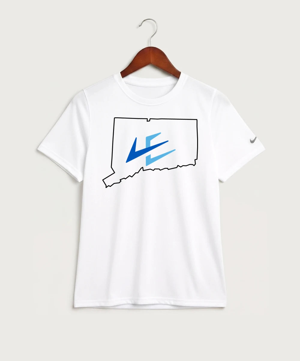 Leading Edge Connecticut Team Store - White Nike Youth Swoosh Sleeve rLegend Tee NKDX8787