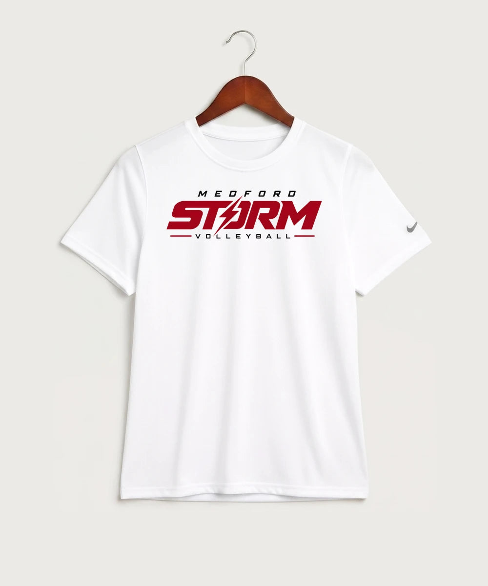 Medford Storm High School Volleyball Team Store - White Nike Youth Swoosh Sleeve rLegend Tee NKDX8787