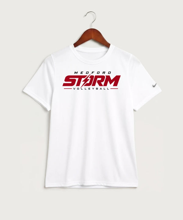 Medford Storm High School Volleyball Team Store - White Nike Youth Swoosh Sleeve rLegend Tee NKDX8787