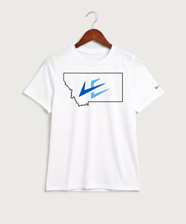 Leading Edge Montana Team Store - White Nike Youth Swoosh Sleeve rLegend Tee NKDX8787